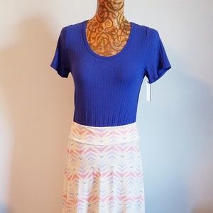 LuLaroe Outfit Maxi Skirt Classic T Small Blue